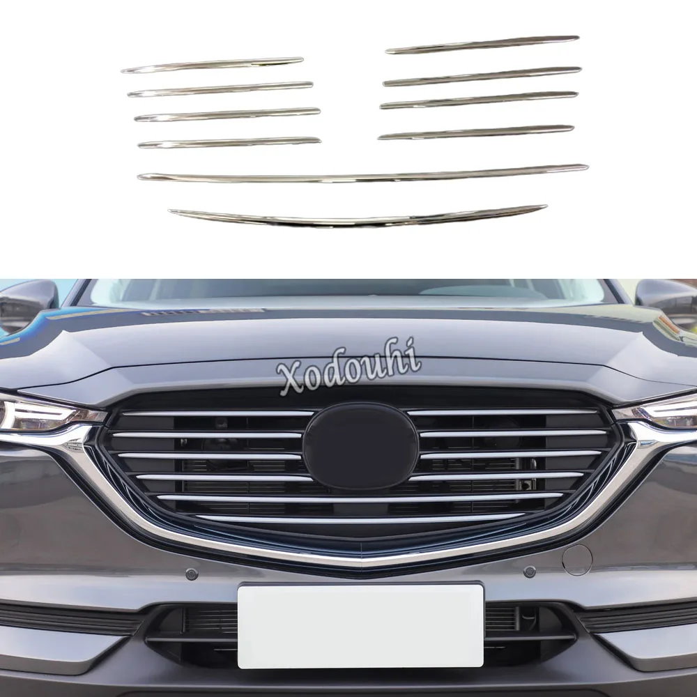 For Mazda CX-8 CX8 2016 2017 2018 2019 2020 2021 Sticker Styling Ornament Racing Engine Trim Front Up Grid Grill Grille Frame