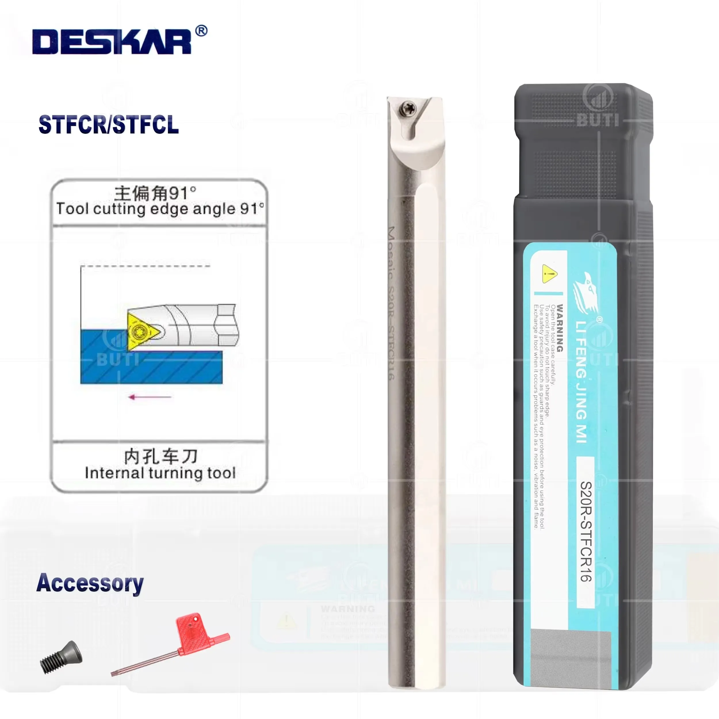 DESKAR 100% Original S10K-STFCR11-A16 S12M-STFCL09 Lathe Machining Center White Inner Hole Tool Holder For TCMT09 TCMT11 Inserts