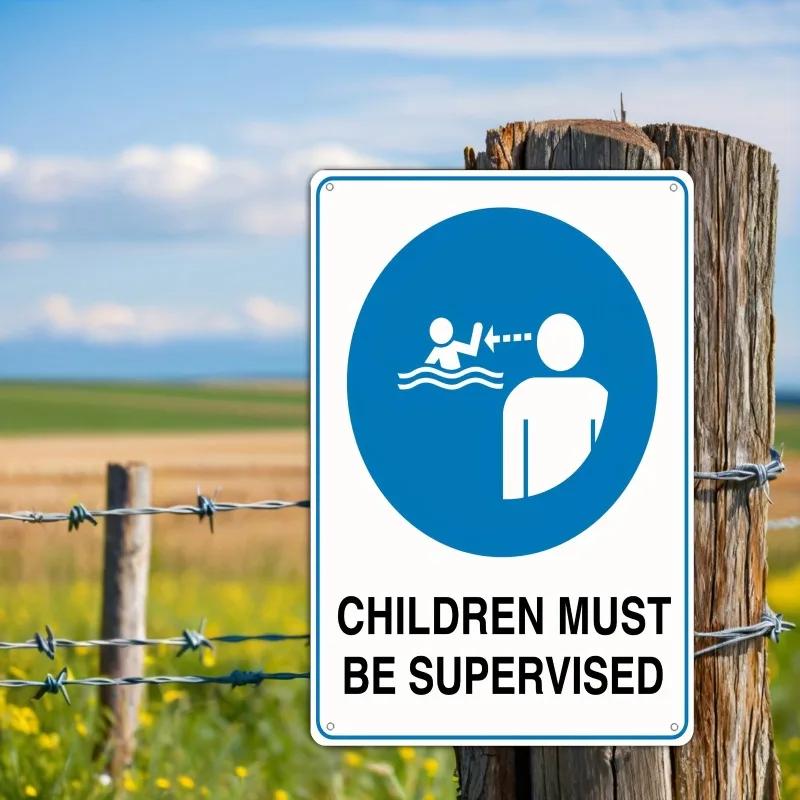 Children Must Be Supervised Sign Metal Tin Plaque School Playground Wall Art Outdoor Decor Gift 20x30cm
