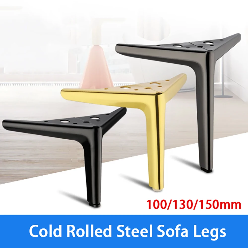 Cold Rolled Steel Furniture Support Legs Three Pronged Bathroom Cabinet Bedside Table Legs Sofa Coffee Table TV Cabinet Legs