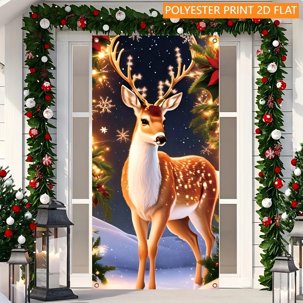 Christmas-themed door decorations, suitable for indoor and outdoor decoration, for gardens and multi-functional porch entrances