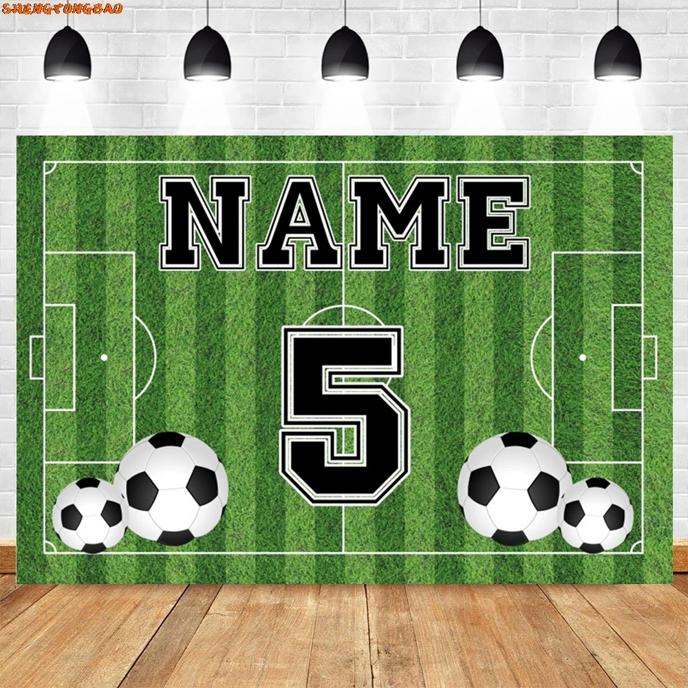 Toile de fond de football Green Enge Field, fond photo personnalisé, décoration de fête d'anniversaire pour garçons, accessoires de photographie de sport