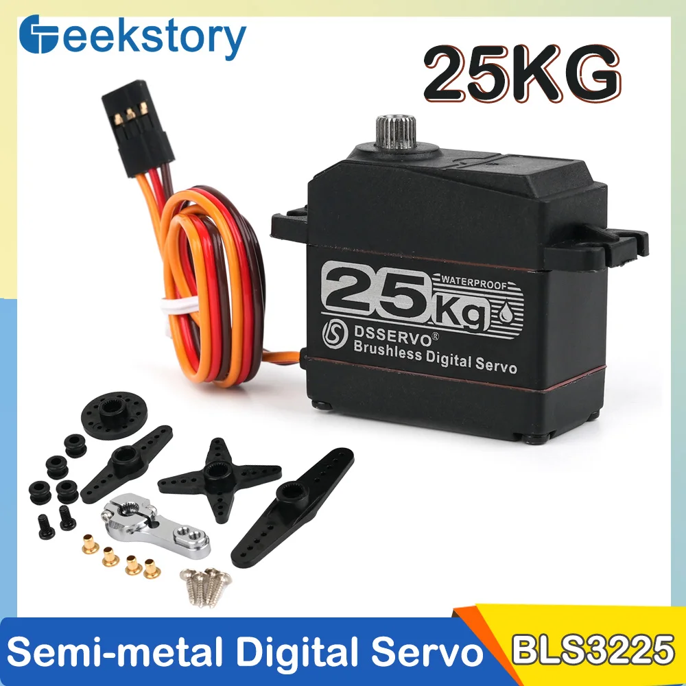 BLS3225 Enkele as Digitale Servo 25KG Power Functies Borstelloze Motor Servo Met 25T Arm DIY Speelgoed voor RC Auto Robot Boot Model