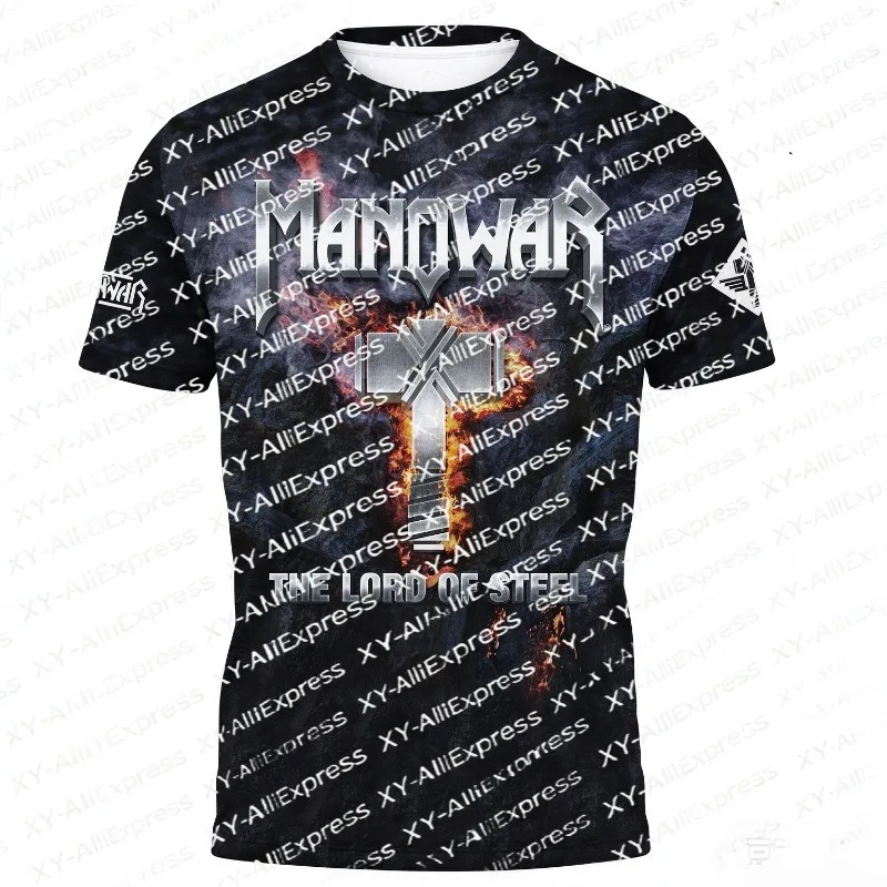 Rock Music Short Sleeve Tee, Quick Dry & Breathable. Fiery Metal Cross Print, Dark Heavy Vibe for Rock Concerts