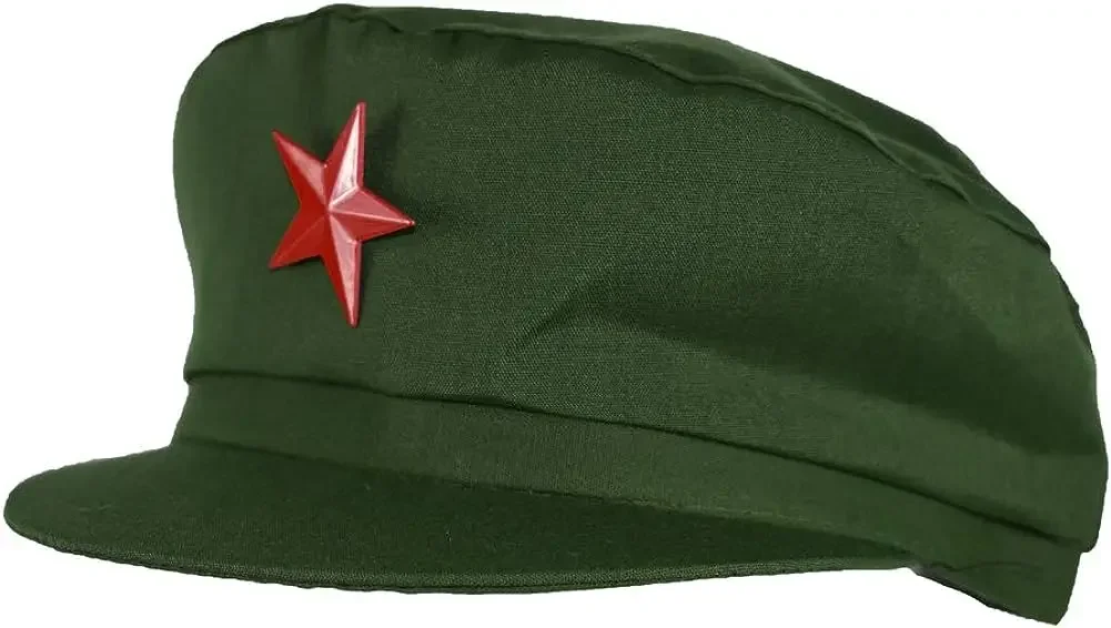 

Communist Party Red Star Army Uniform Hat Chinese Chairman Mao Zedong Costumes Theater Accessory Cap