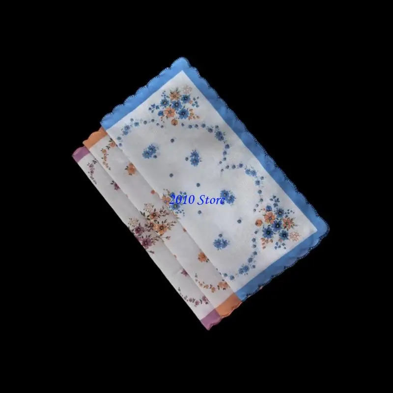 F3MF Tiệc cưới HandkerChief Gói 9pcs Những người phụ kiện bông hoa thêu