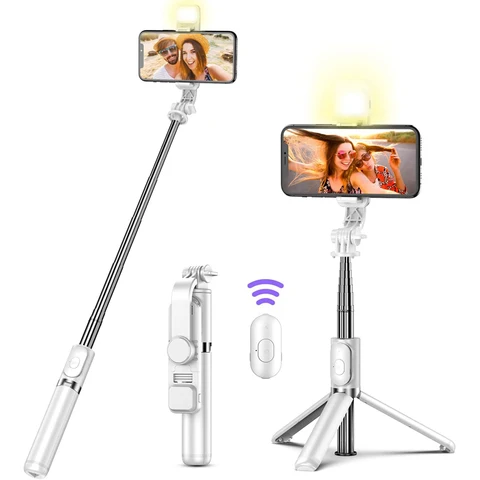 Foldable Bluetooth Selfie Stick with Fill Light