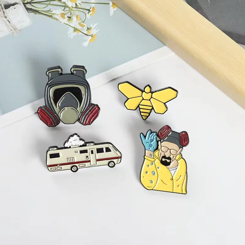 Custom Breaking Bad Enamel Pins Butterfly Car TV Series Cartoon Shirt Brooches Badges Lapel Jewelry Gifts For Friends Wholesale