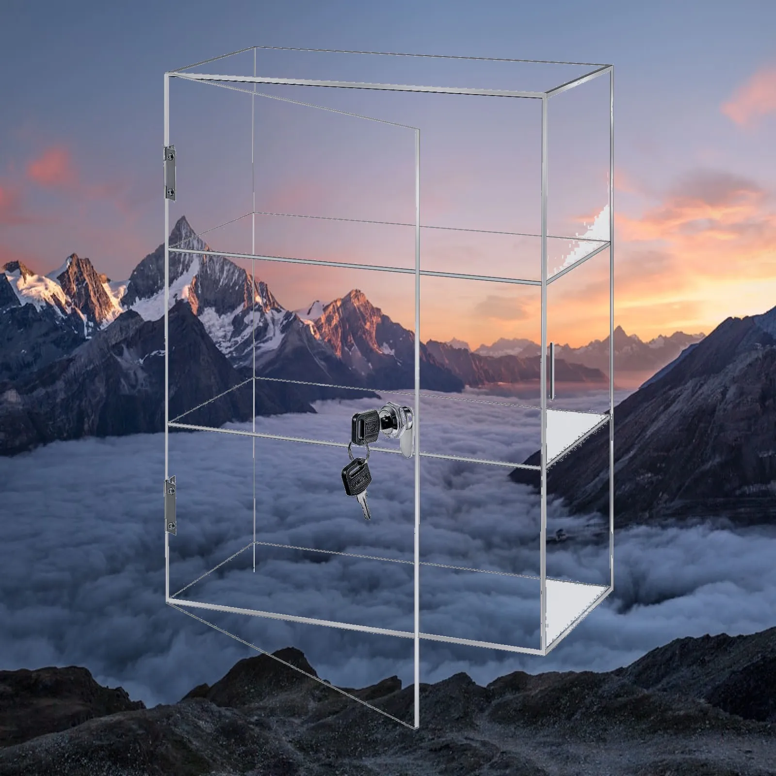 Lockable Acrylic Display Case Clear Acrylic Display Case with Lock Sturdy