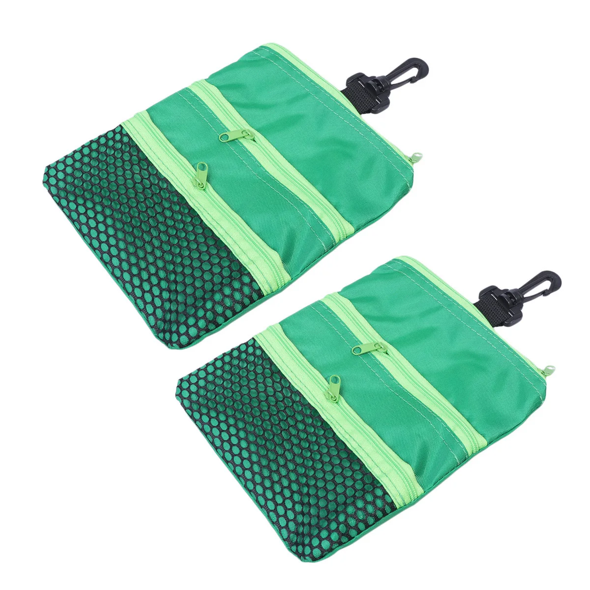 2Pcs Golf Ball Storage Bag Tee Pouch Kit Lightweight Durable Zipper Closure Mountaineering Buckles Accessories