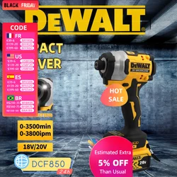 DEWALT DCF850 Impact Driver 205NM Brushless Cordless Screwdriver 20V Battery Rechargeable Electric Impact Drill Power Tools