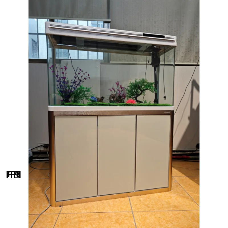 Fish tank partition cabinet, small and medium-sized living room, household ecology, large water-free glass goldfish tank with ca