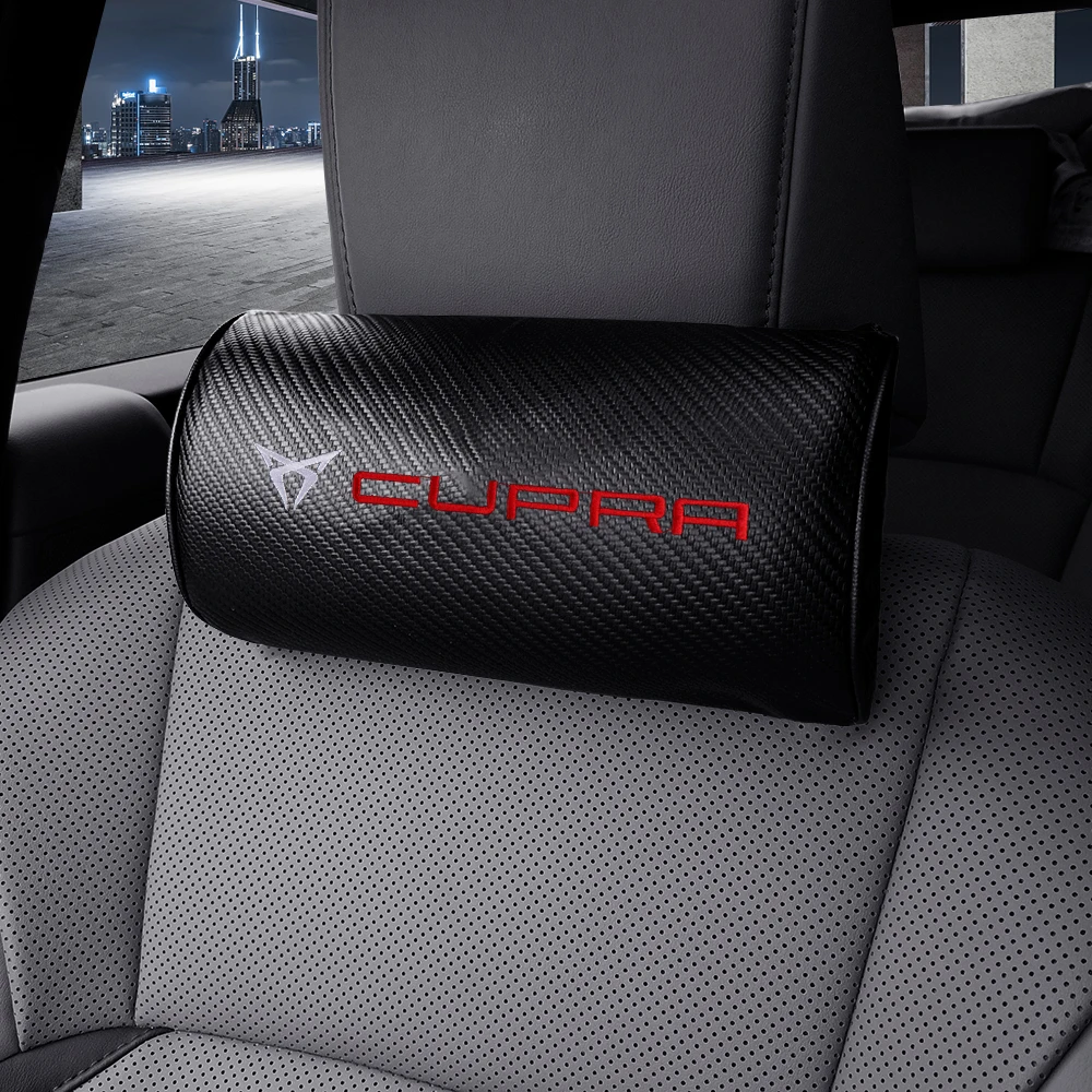 1/2PCS Car Headrest Neck Head Support Pillow Cushion Auto Accessories For Seat Cupra FR Racing Ibiza Leon Ateca Altea Alhambra