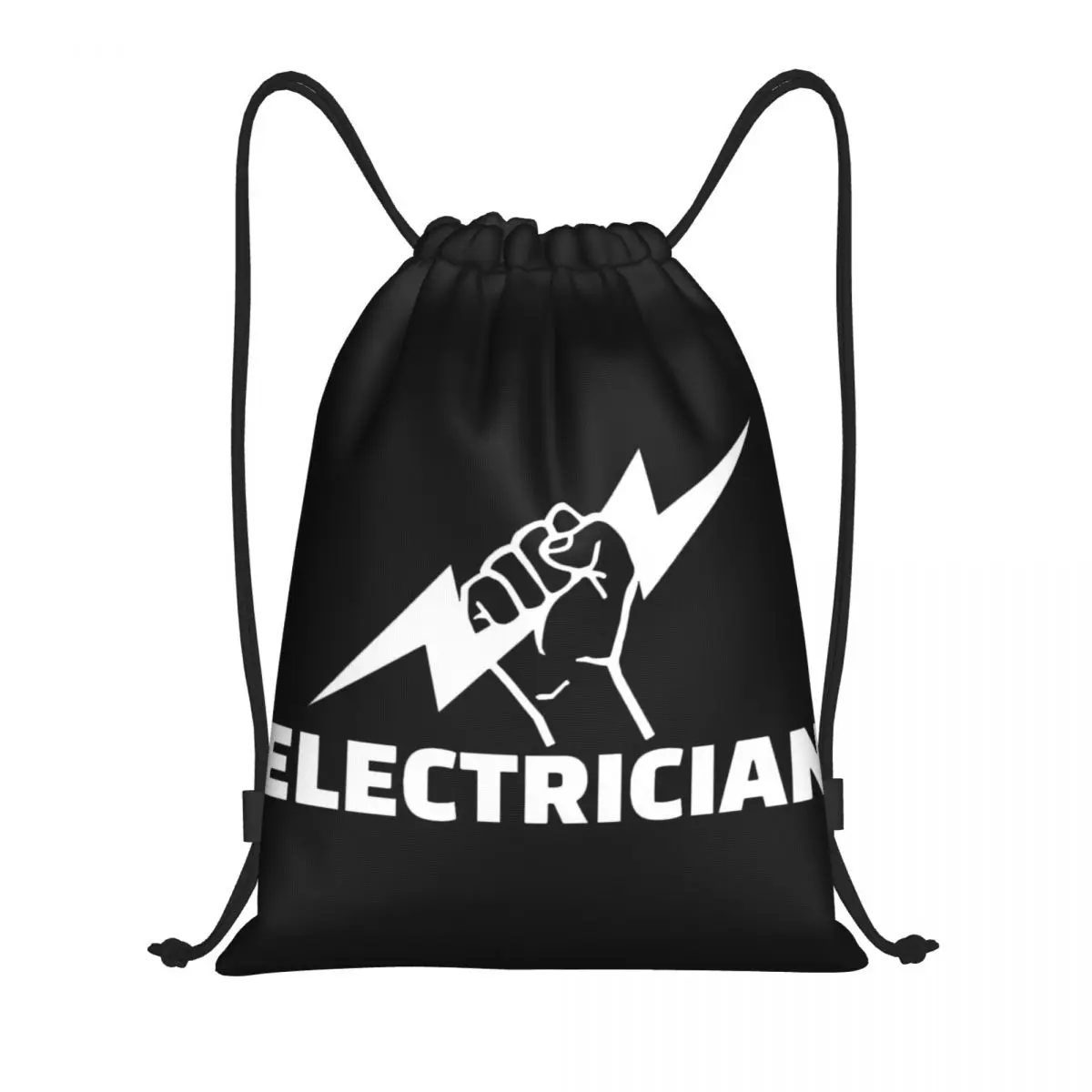 Custom Electrician Drawstring Bag Women Men Lightweight Engineer Electrical Power Sports Gym Storage Backpack