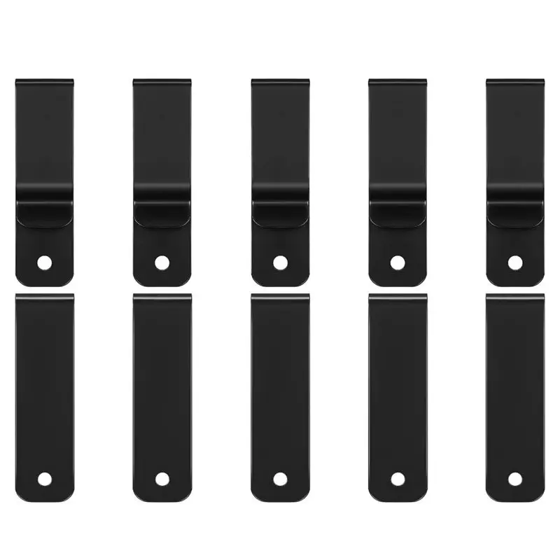 Ceinture en métal et clips de support, 10 pièces, boucle à ressort à trou unique, crochets artisanaux noirs pour bricolage