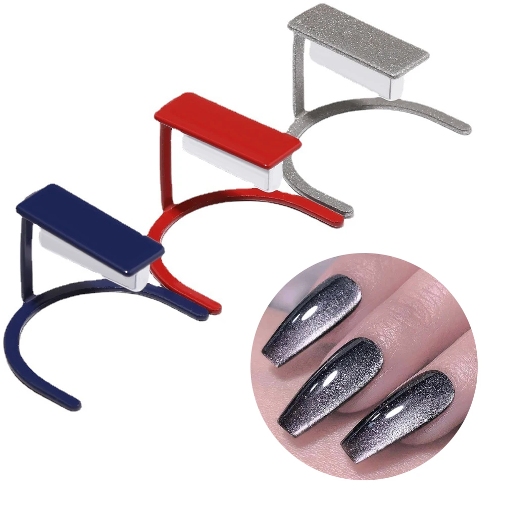 3D Cat Eyes Magnet U-Shaped Stand for Nail Gel Polish DIY Nail Art Manicure Accessories Tools