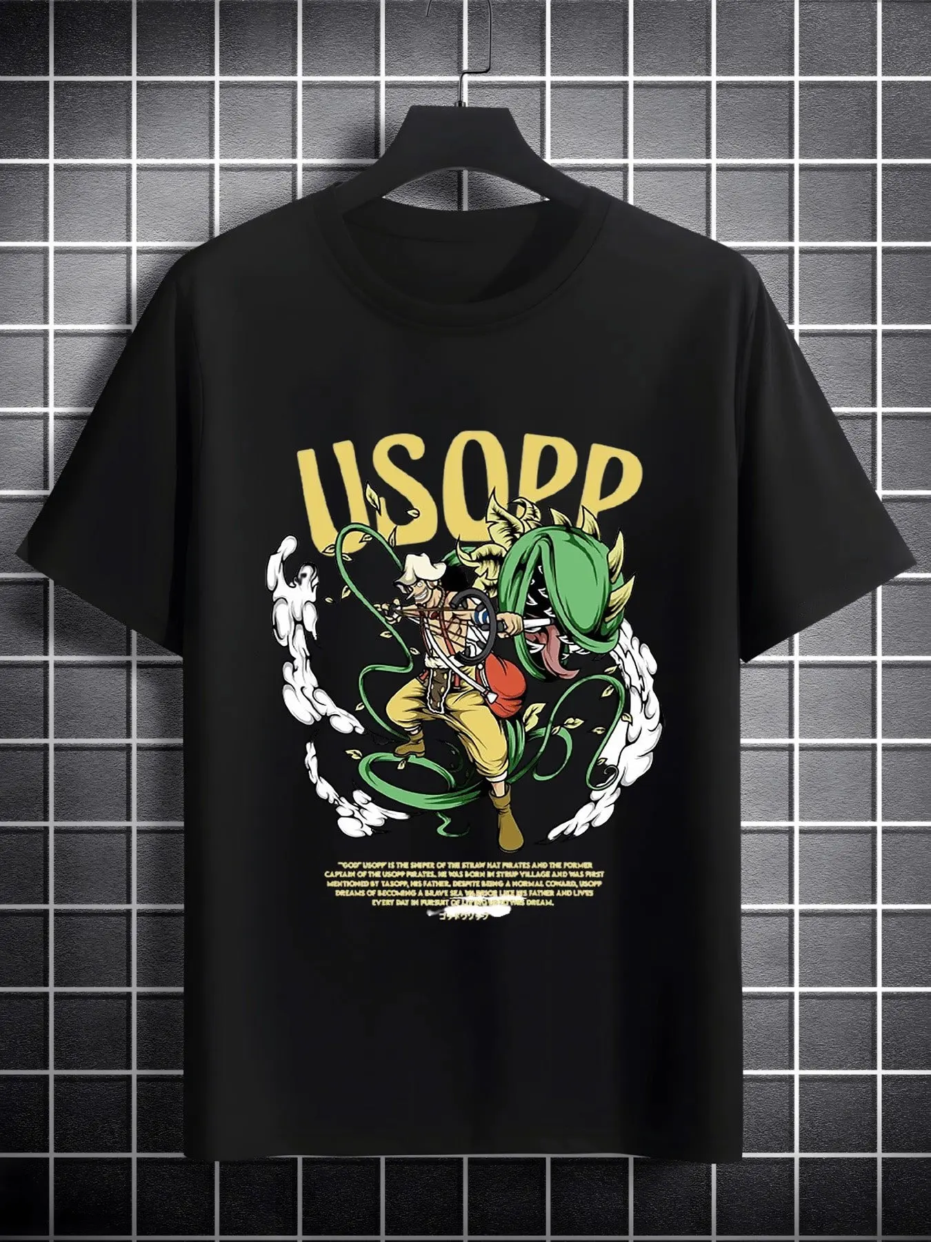 

Summer Oversized One Piece Usopp Anime Print T-shirt Men Women Cotton Women Short Sleeve Graphic Tee Streetwear Casual Y2k Tops