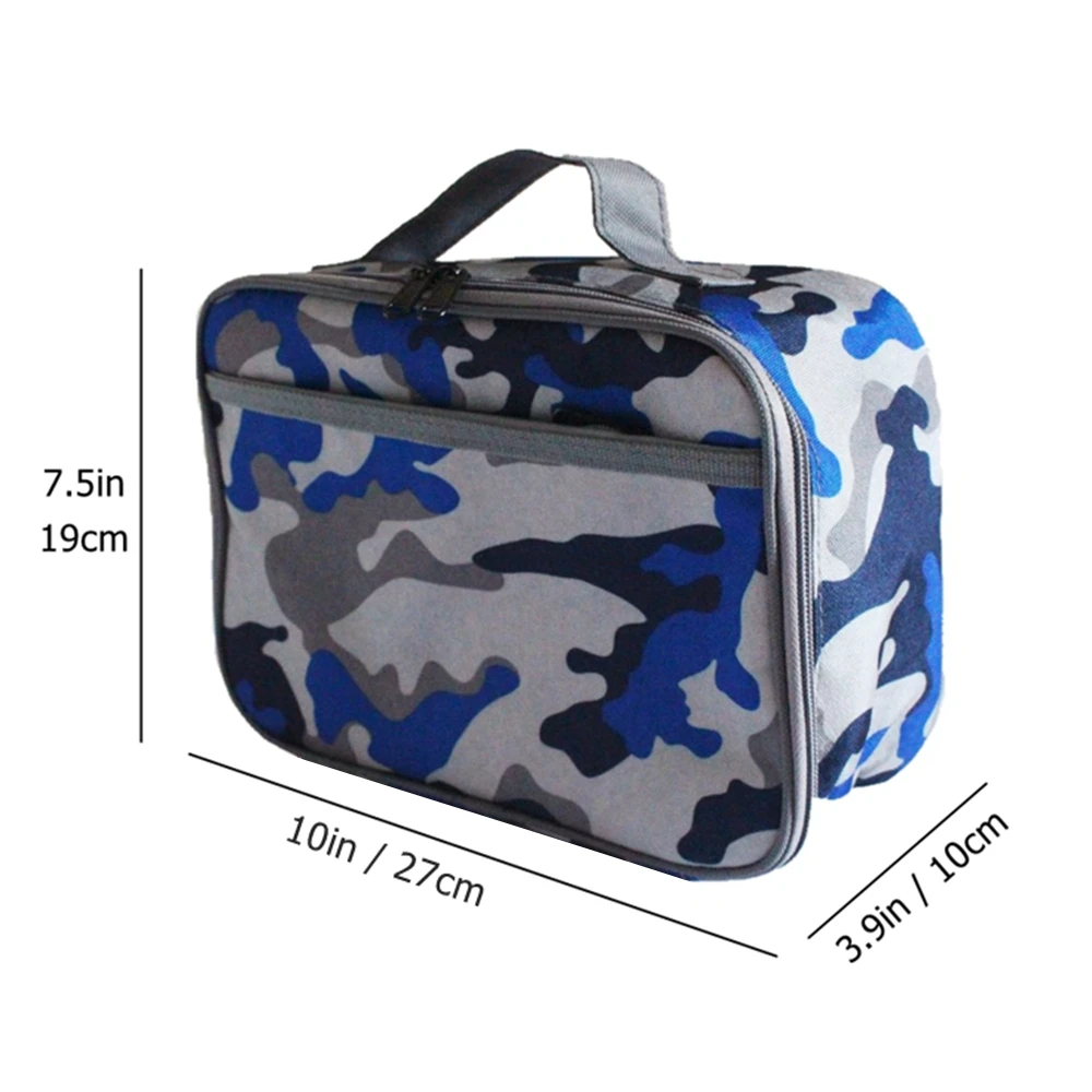 Lunch Box with Padded Liner Spacious Insulated Lunch Bag for Men Women Durable Thermal Lunch Cooler 2 Pockets 10 x 7 x 3.9 inch