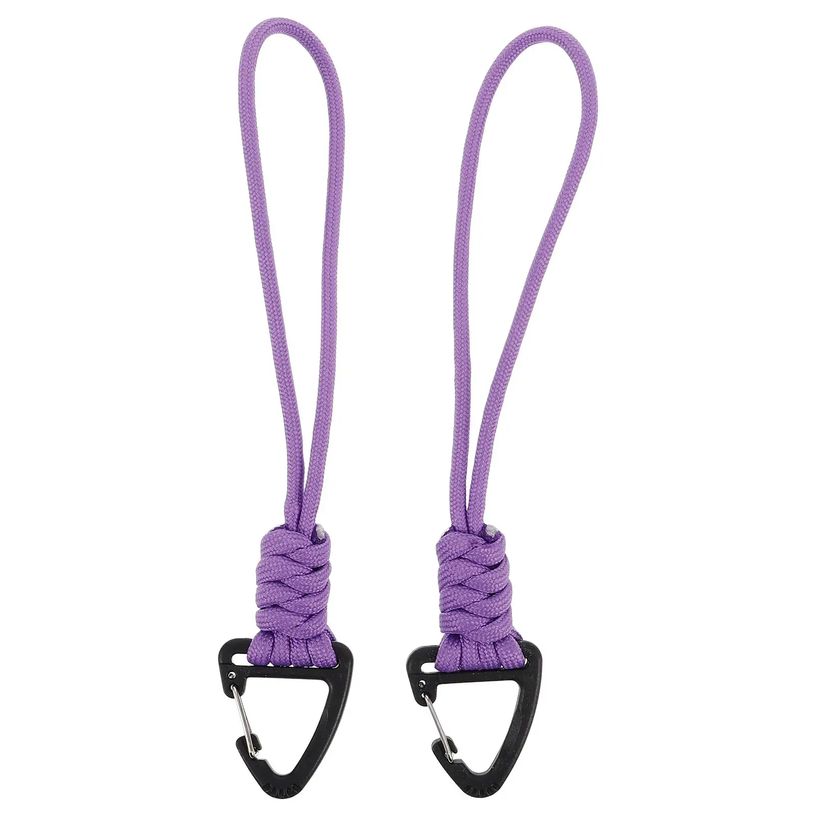 2Pcs Carabiner Keychain Anti-loss Lanyard for Keys Wrist Bag Triangle Clip Strap Polyester Climbing Camping Hiking