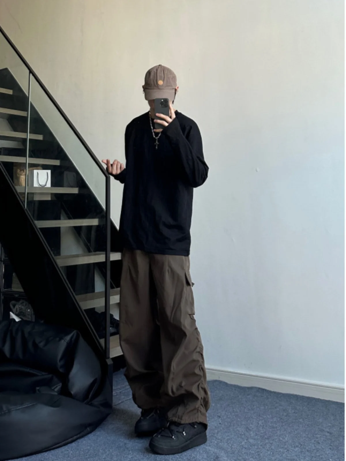 

Outdoor Men's Waterproof Cargo Pants Qui Dry Spring Autumn Workwear proof Fce-lined Straight Leg Trousers