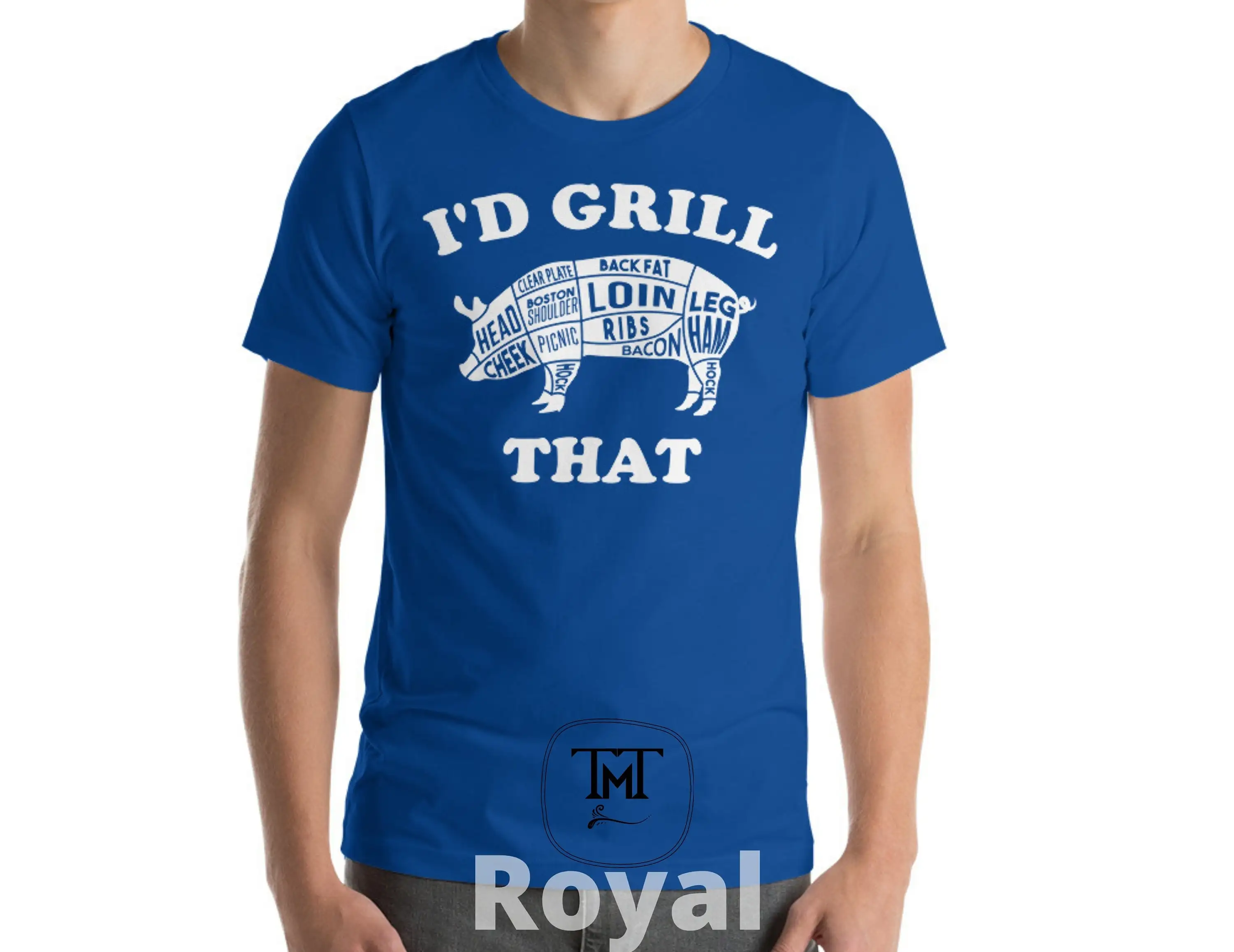 I'D Grill That Pig Smoke T Shirt Funny Bbq Grilling Master Meat Smoker Outdoor Cook