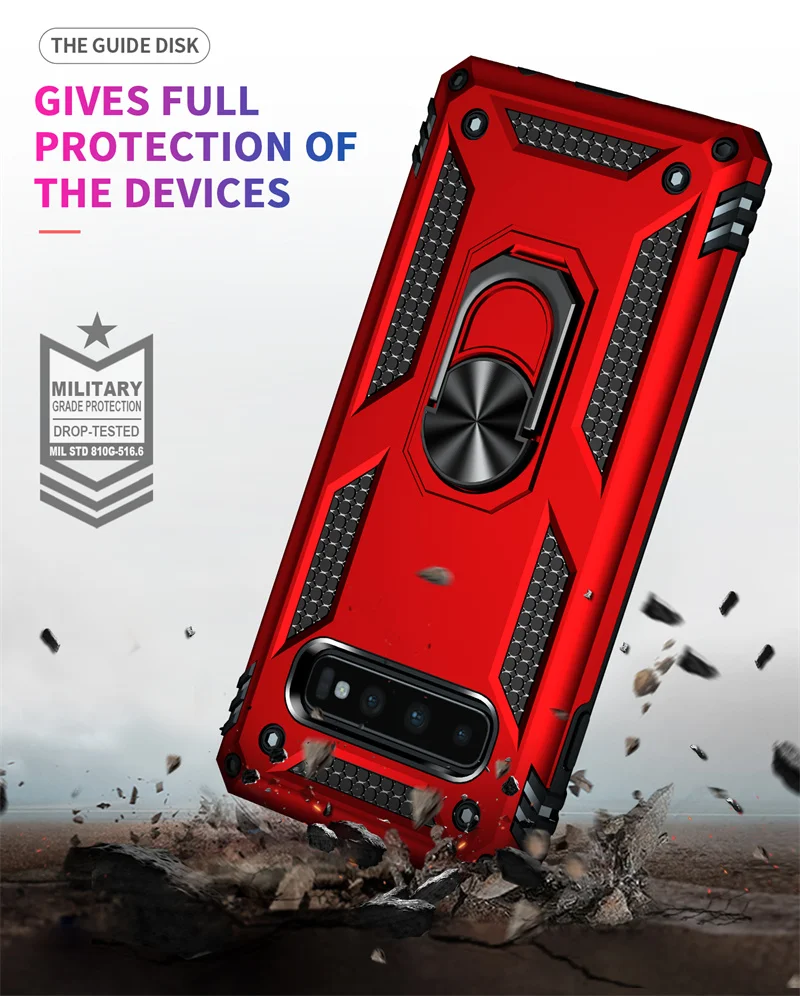 Para Samsung Galaxy S8 S9 S10 Plus funda armadura anillo magnético soporte Kickstand funda de teléfono para Samsung S7 S10E Note 8 9 contraportada