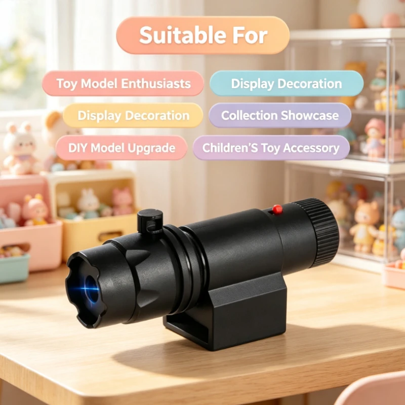All Black Mini Craft Light Ornament with Install Base, Stable Bracket Design Decor Accessory, Hobby Collectible Parts