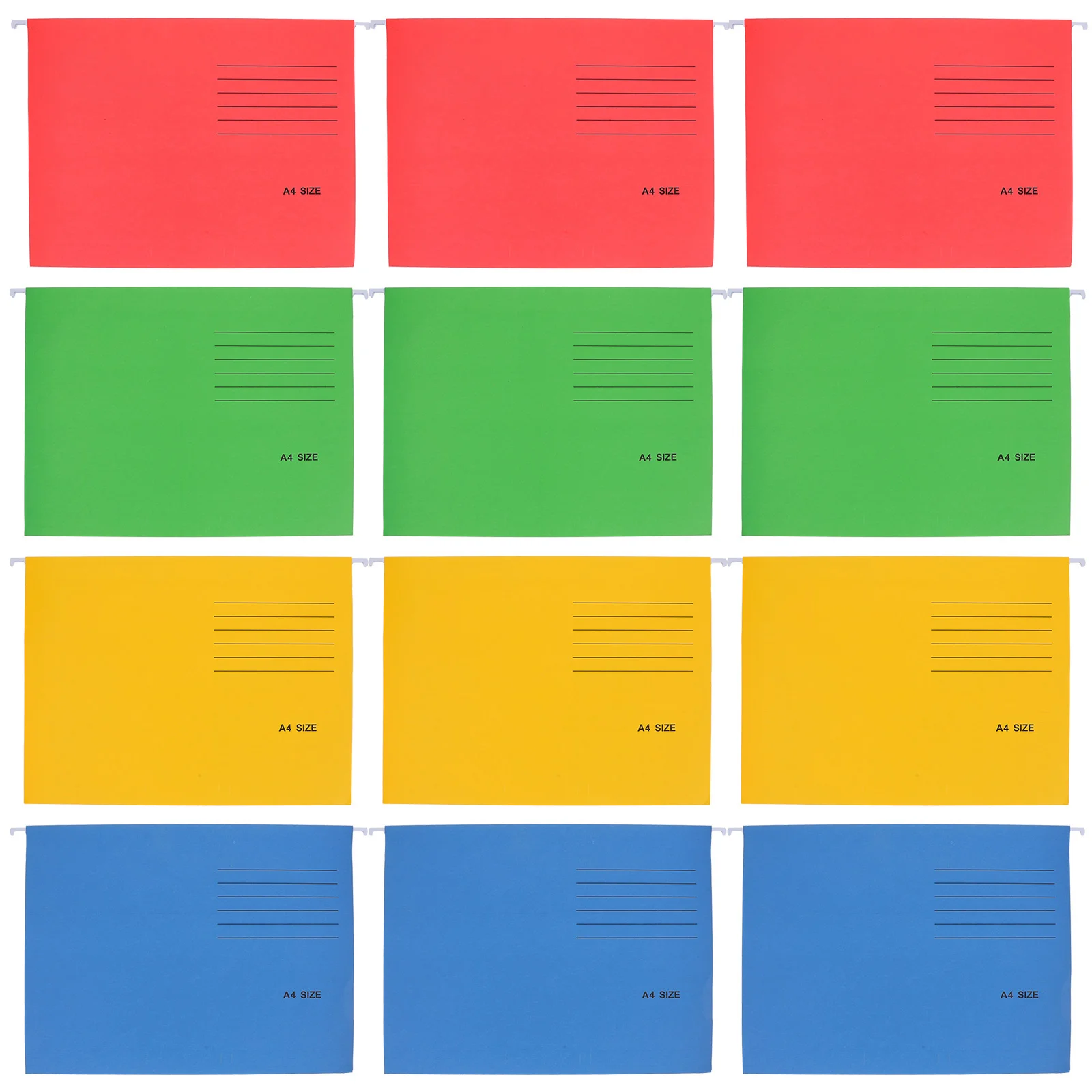 

12pcs Paper Metal Hook Hanging Folder Set A4 File Organizer For Office Home School Bills Receipts Storage Portable Document