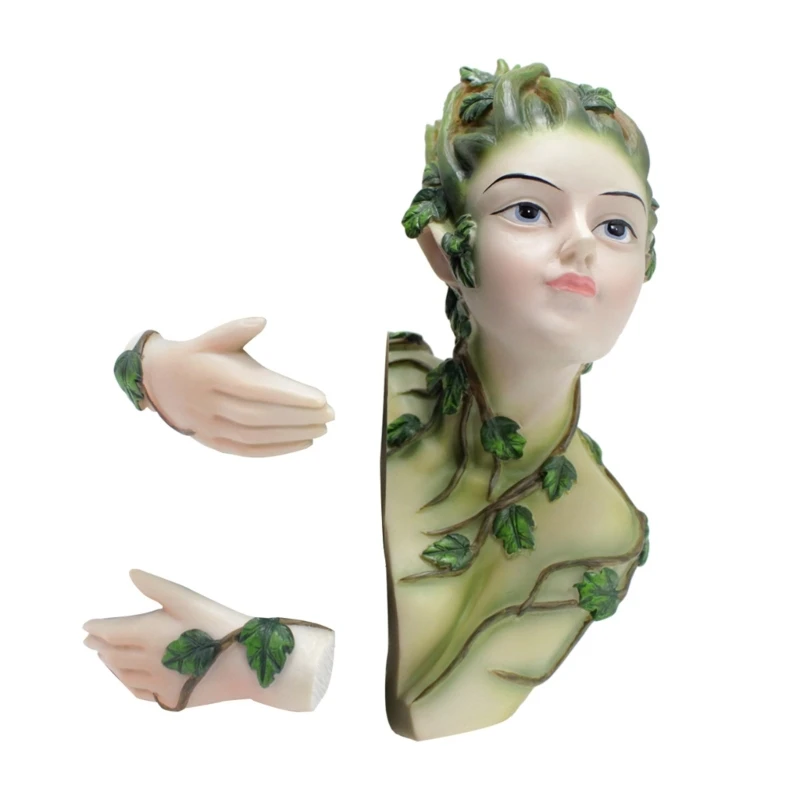 Garden Sculpture Resin Tree Fairy Figures Statue Hanging Decorations Tree Peeker Outdoor Yard Lawn Decorations