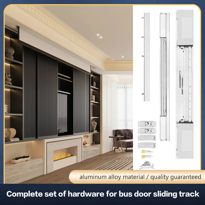 

Фурнитура для раздвижных складных дверей Super Wardrobe с доводчиком и электроприводом, скрытые направляющие для ТВ-тумбы