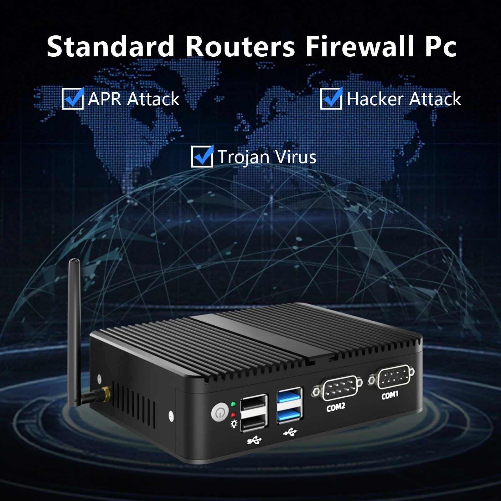 Fanless Intel N150 NUC Mini PC Home Office Business HD VGA Dual Lan Firewall PC J5005 Linux Industrial Mini Computer 2xRs232 COM