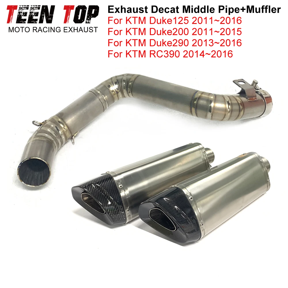 Motor Bike Escape Exhaust Pipe Muffler For KTM Duke125 Duke200 Duke290 RC390 2014-2016 Connect to Exhaust Header Titanium Alloy