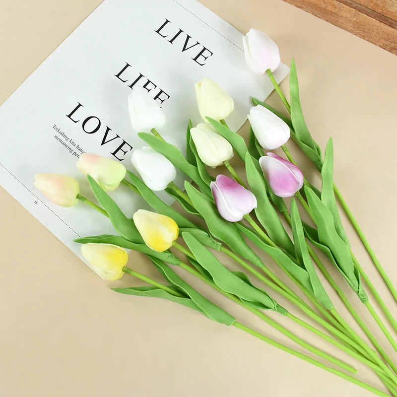 5/10Pcs Artificial Flower Tulip PU Simulation Tulip Bouquet Wedding Bridal Shower Party Home Decoration Real Touch Fake Flower