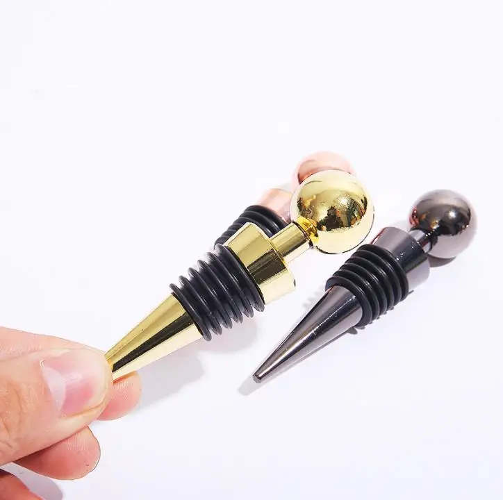 Silver Rose Gold Metal Red Wine Stopper for Bar Tools Champagne Bottle Cap Storage Plug Kitchen Accessories ni483