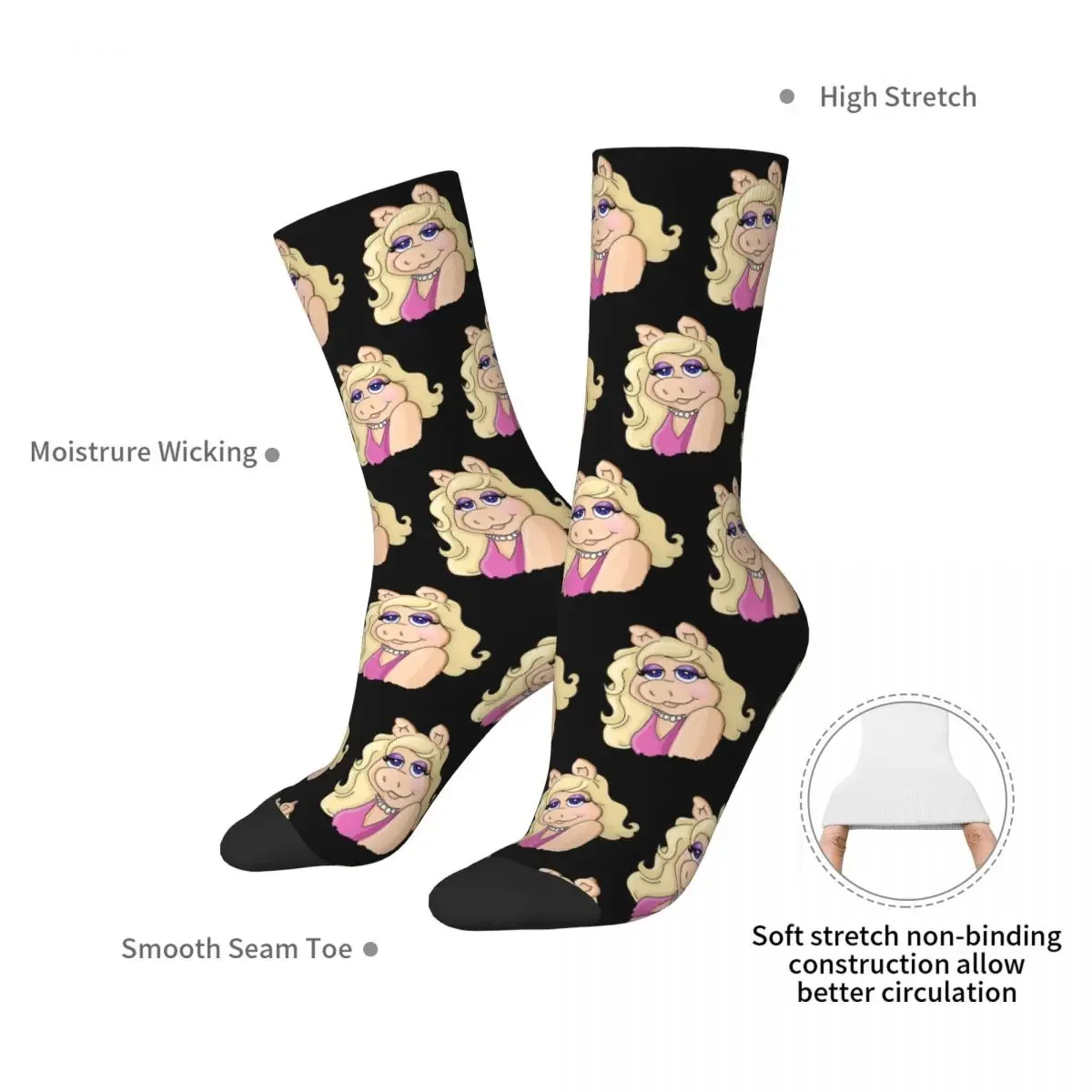 Madame Piggy Socks Harajuku High Quality Stockings All Season Long Socks Accessories for Man's Woman's Gifts