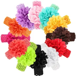 Fashion Bandeau Bebe Fille Headbands Baby Girls Hair Accessories Newborn Photography Props Flower Crochet Elastic Kids Headwear