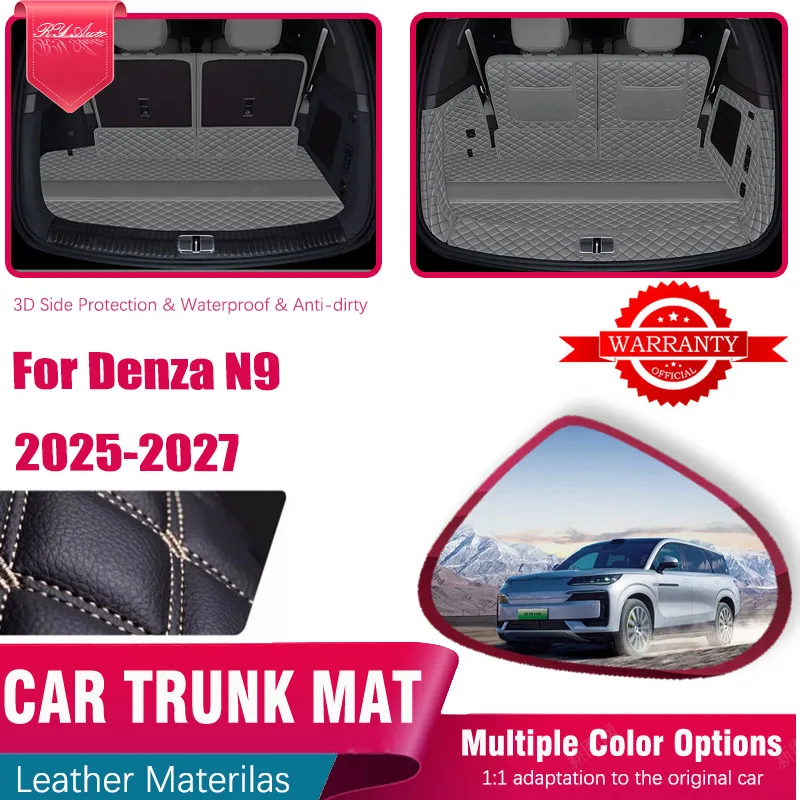 

Leather Car Rear Trunk Mats For Denza N9 2025 2026 2027 6seat Anti-dusty Storage Back Cargo Covers Inner Liners Auto Accessories