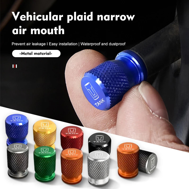 4Pcs Car Tire Stem Valve Caps Aluminum Dustproof Wheel Stem For TANK Great Wall GWM WEY 300 500300500