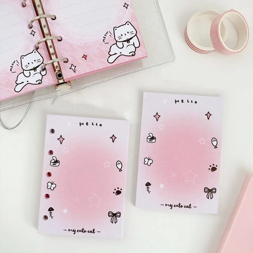 

30Sheet M5 A8 Loose-Leaf Notebook Refill Paper Cartoon Cat Index Inside Page Cards Inner Refill Binder Paper Pages