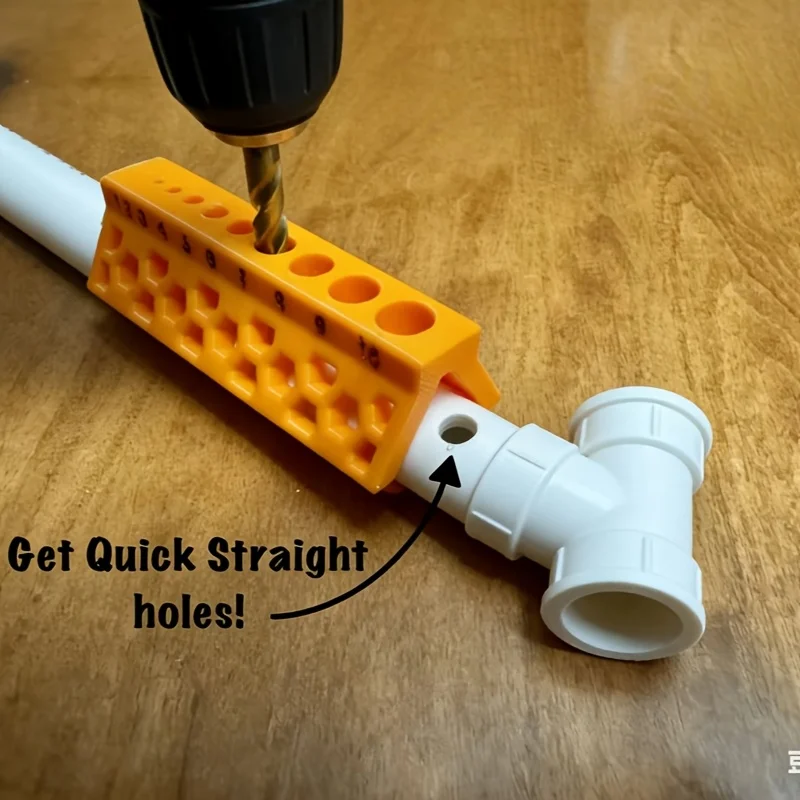 

15-миллиметровый шаблон для сверления с десятью отверстиями – надежно крепится к ПВХ-трубам, нескользящий, точный, для быстрого, безопасного и эффективного сверления.