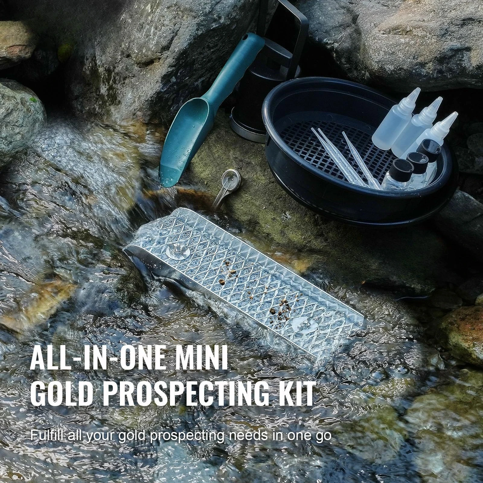 16 PCS Mini Sluice Box Gold Panning Kit 12