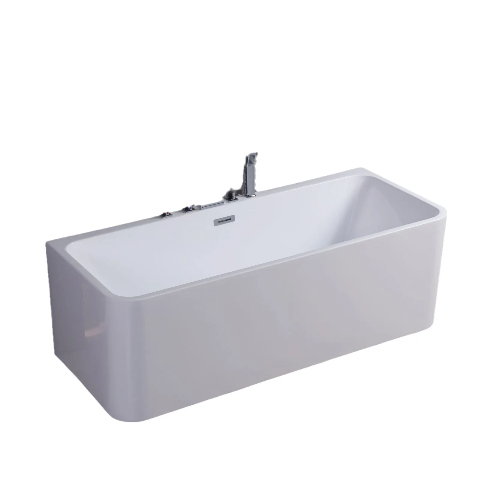 Square small arc long side facing outward sloping side straight up straight down camp acrylic bathtub
