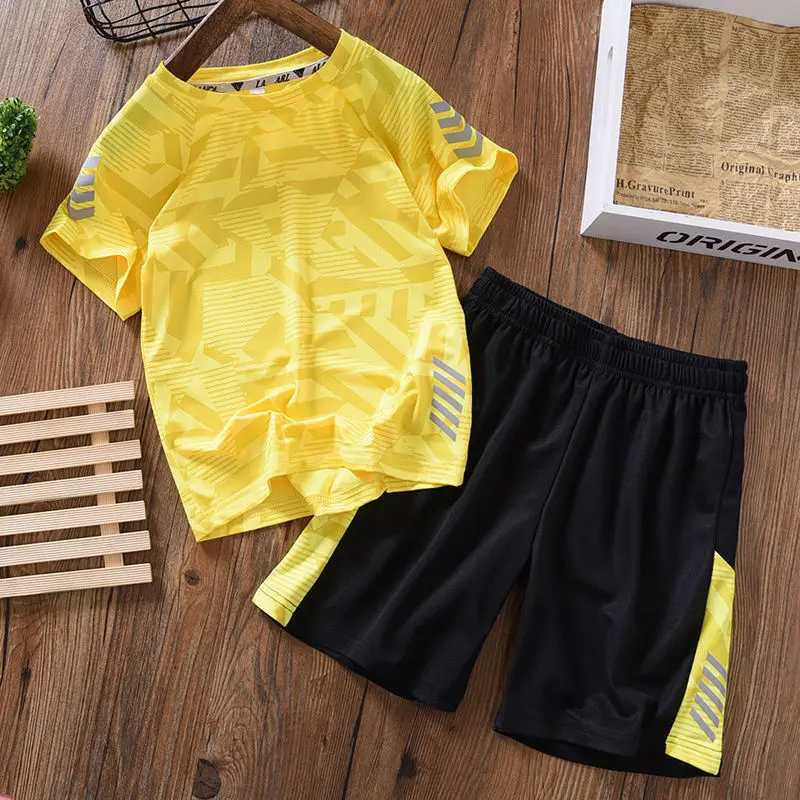 

Boys Suit Quick-drying Sports Suit 3-15 Short-sleeved Summer Clothes Middle-aged Children's Basketball Clothes