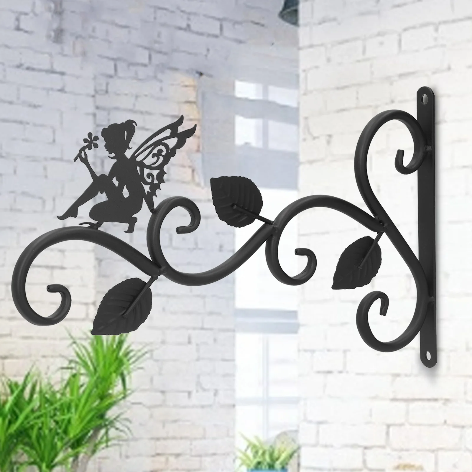 Hanging Flowerpot Bracket Iron Art Planter Hook Wall Mounted Flower Pot Hanger For Garden Yard Decor