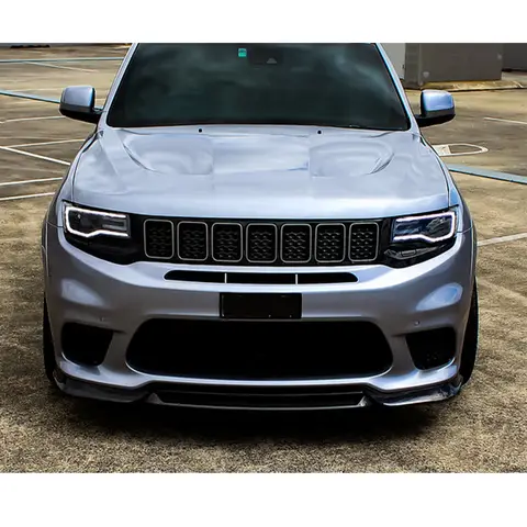 För Jeep Grand Cherokee SRT 2017-2021/Trackhawk 2018-2021 3 st. Främre stötfångarläpp karosserisats splitter glansigt svart exteriördelar 10 best sales Trackhawk - №3