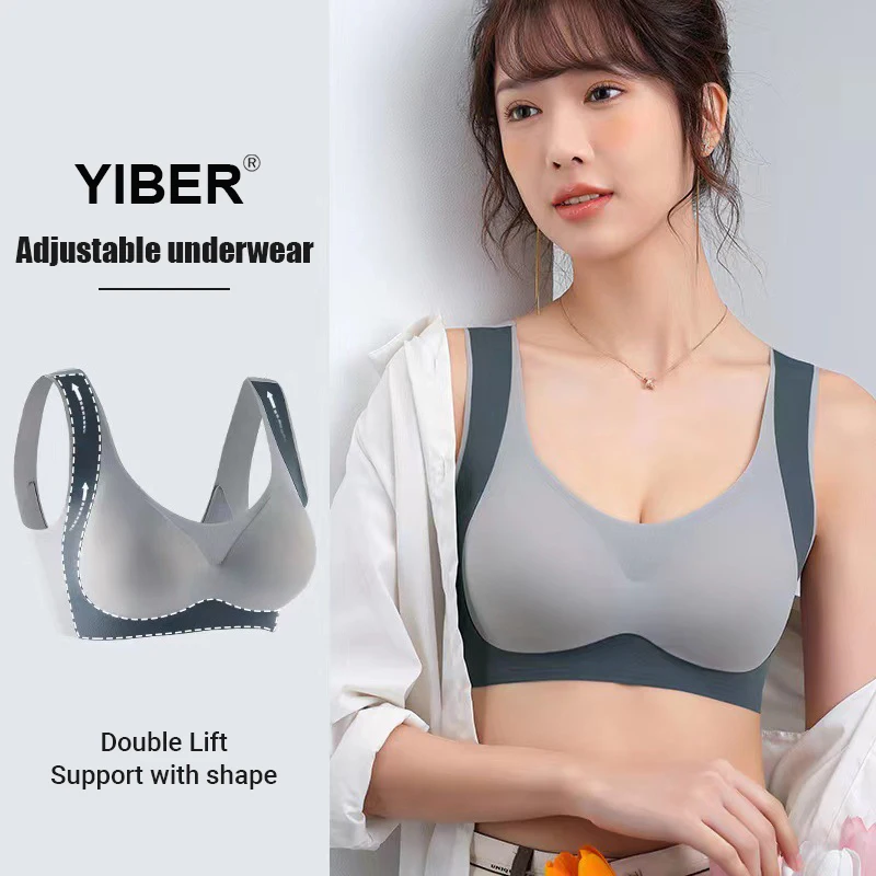 Women Seamless Bras Push Up Underwear Beauty Back Bra Widened Shoulder Strap Anti-Skid No Steel Lingerie Soft Comfort Bralette