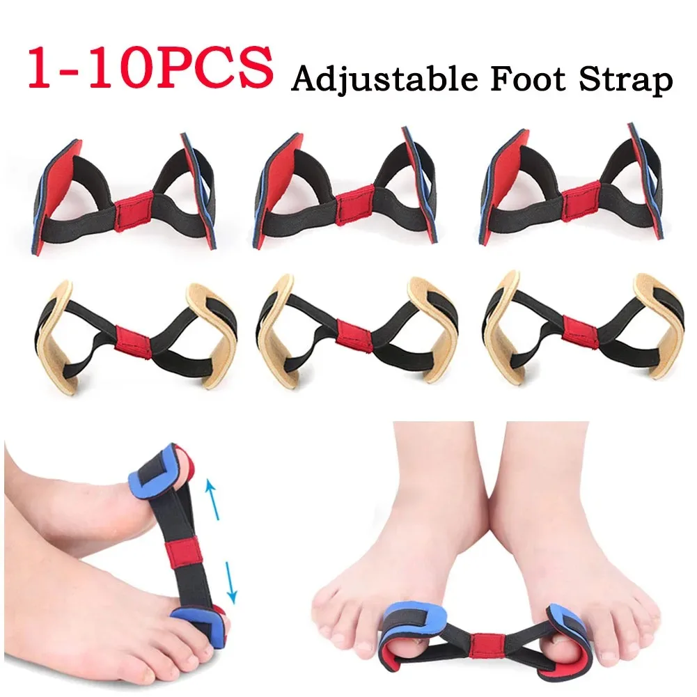 1-10PCS Foot Hallux Valgus Strap Elastic Belt Big Toe Exercise Hallux Valgus Belt Stretcher Corrector Tension Training Foot Care