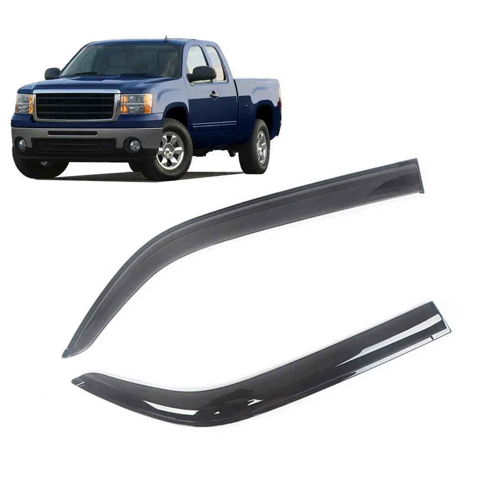 

Для GMC Sierra 1500 2500 35001999-2023 дефлекторы боковых окон, черные ветрозащитные козырьки от дождя, дверной козырек, вентиляционные шторы, темный дым