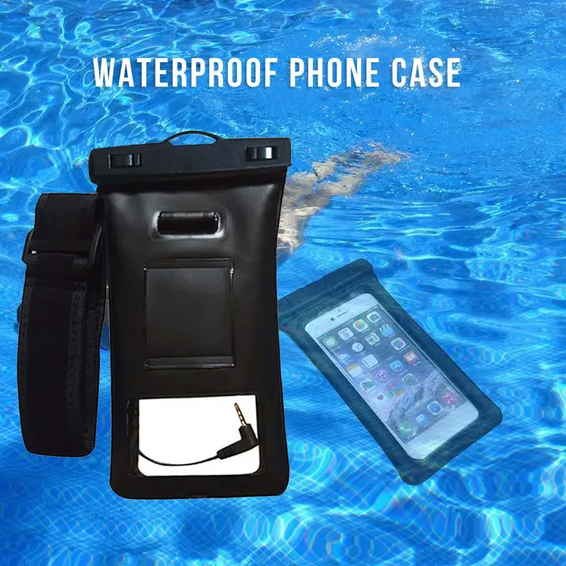 Floatable Waterproof Phone Case Swimming Phone Pouch Dry Bag With Armband And Audio Jack For Surfing Protection Bag