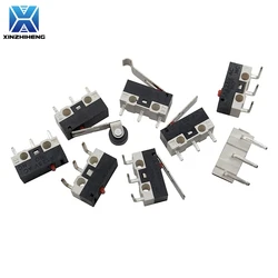 10pcs Micro Touch Switch Roller Straight Handle / Arc Rod Small Button Switch 3 PIN 1A 125V AC Used For Repairing Mouse Buttons